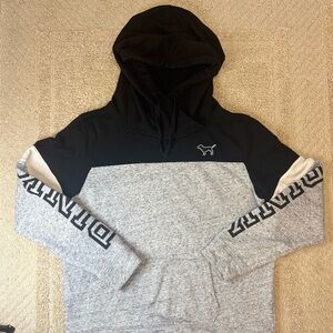 Victoria's Secret Black and Gray Colorblock Hoodie